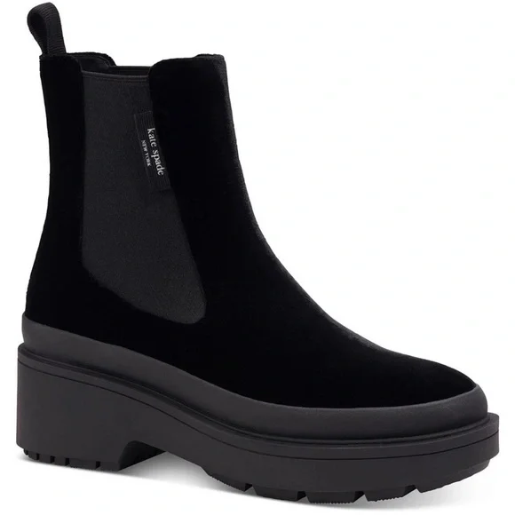 Kate Spade New York Winnie Black Velvet Chelsea Boots MSRP $248 11 Medium New - Picture 1 of 10